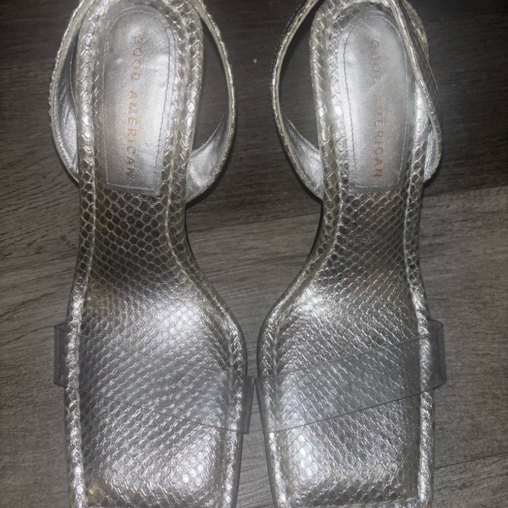 Good American Silver Women's Sandals